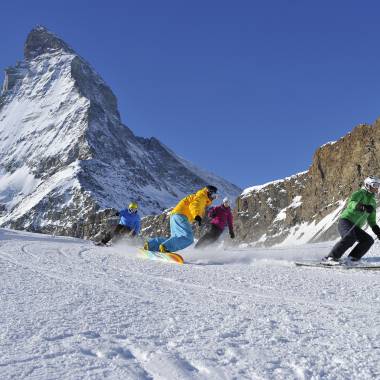 Skifahren Zermatt Schweiz Matterhorn