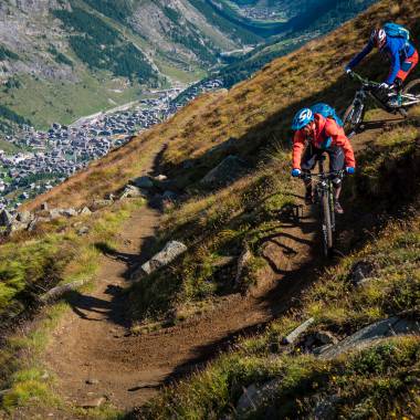 Mountainbiken Zermatt Schweiz Ferien Urlaub