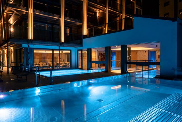 Outdoor pools at night